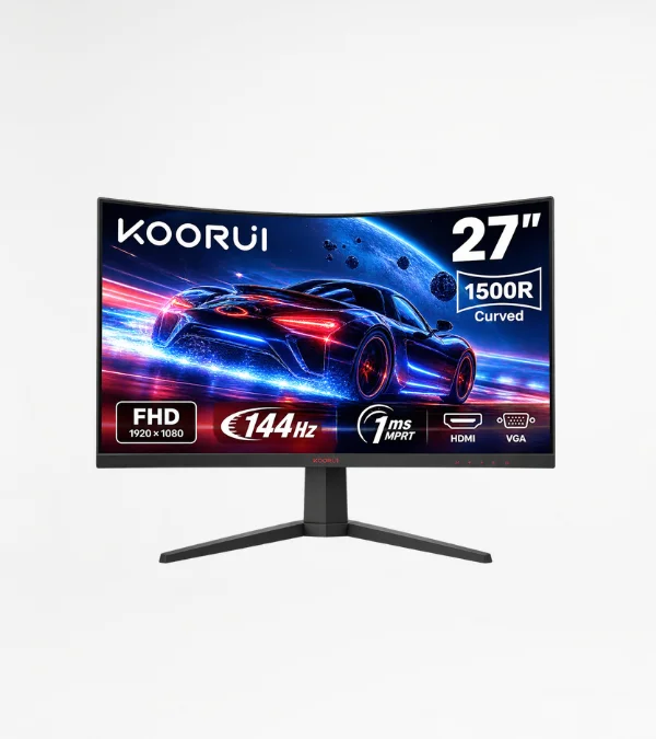 KOORUI 27" Curved FHD 144Hz VA Monitor 1500R HDMI VGA
