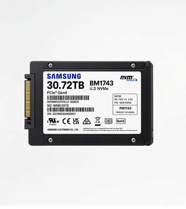Samsung 30.72TB BM1743 U.3 NVMe PCIE Gen 4 MZWMO30THCLF-00AG5 MZ-WMO30T0