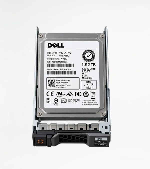 Dell 400-ATNG / WY8YJ 1.92TB 2.5" SFF 12Gbps MLC Hot-Swap 512n Mixed Use SAS SSD