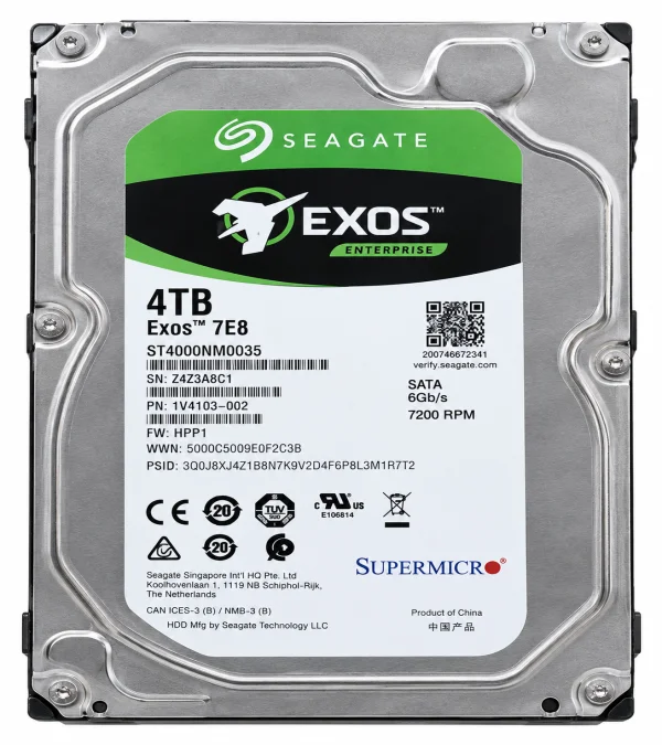 Seagate ST4000NM0035 4TB 3.5" SATA 6Gbps 7200RPM Hard Drive HDD Supermicro