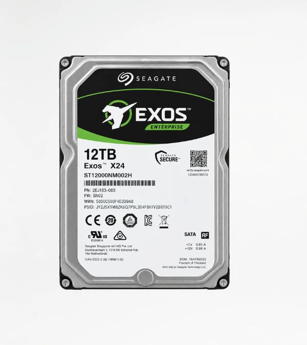 Seagate Exos X24 ST12000NM002H 12TB SATA III 6Gb/s 7200RPM 3.5-Inch Enterprise HDD