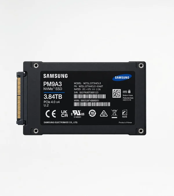 Samsung MZQL23T8HCLS PM9A3 3.84TB NVMe U.2 PCIe 4.0 x4 2.5-Inch SSD