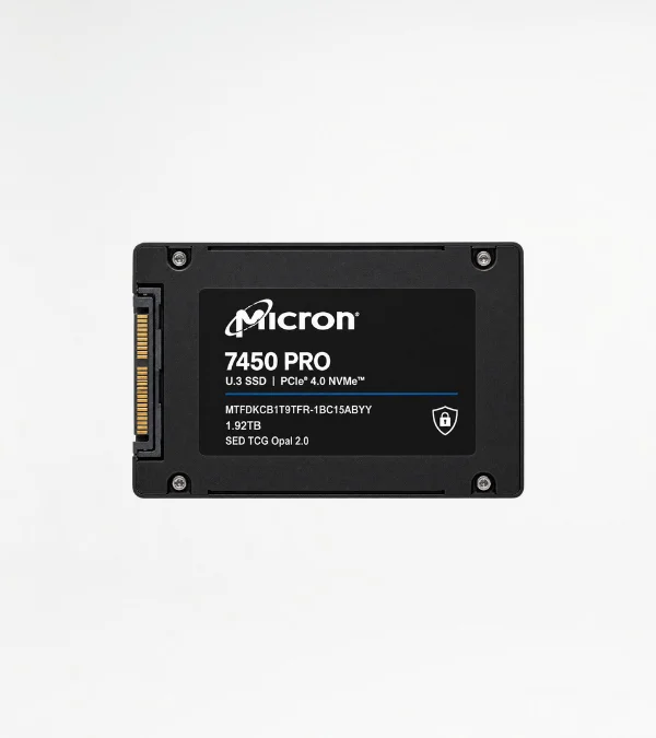 Micron 7450 Pro MTFDKCB1T9TFR-1BC15ABYY 1.92TB U.3 7mm PCIe 4.0 NVMe SED TCG Opal 2.0 SSD