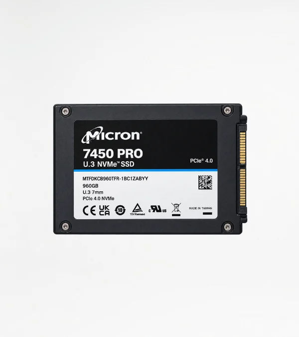 Micron 7450 Pro MTFDKCB960TFR-1BC1ZABYY 960GB U.3 7mm PCIe 4.0 NVMe SSD
